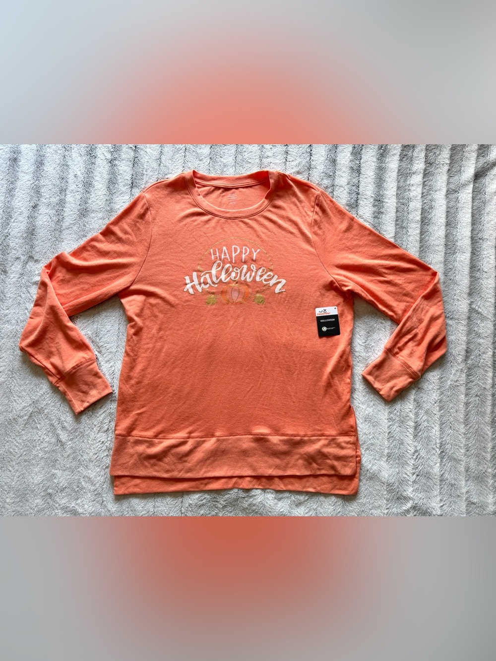 Happy Halloween Long Sleeve Top - Orange